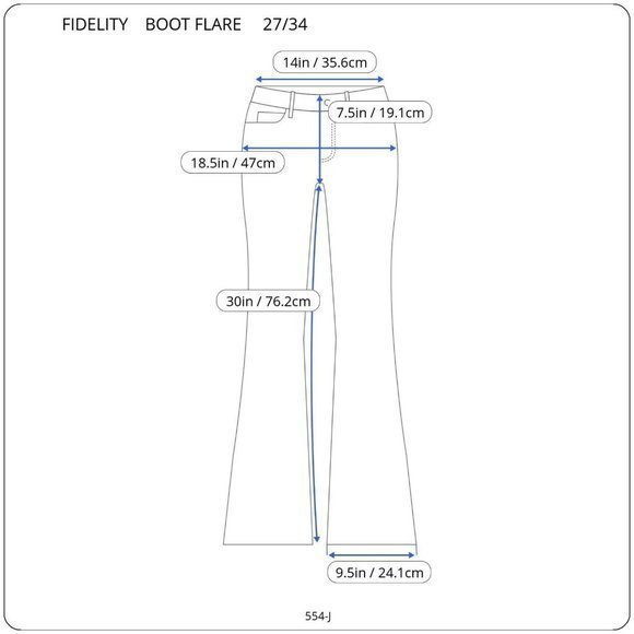 Fidelity Lotus Boot Flare Jeans Low Waist Stretch Dark 27 34 - Picture 3 of 12